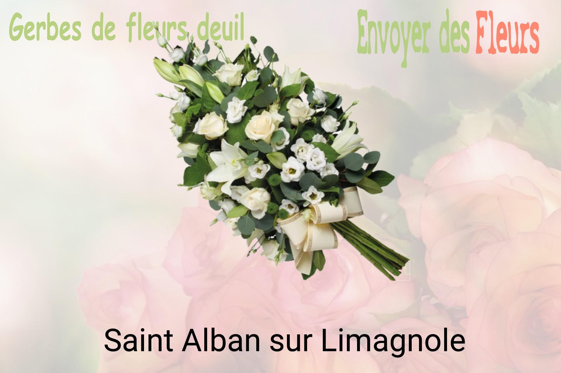 Gerbe de fleurs de deuil livrée à Saint-Alban-sur-Limagnole